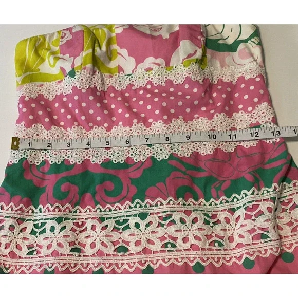 Lilly Pulitzer Women's Strapless Pink Green White Ocean Themed Dress Size 2 - Picture 5 of 7